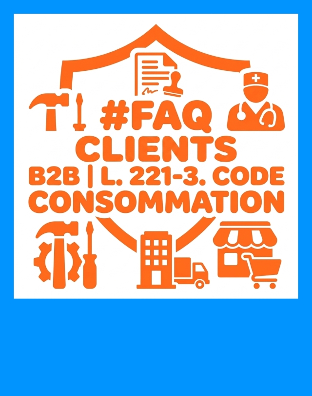 #FAQ | #CONSEILS |  CLIENTS B2B | L. 221-3 Code de la Consommation |  Droit de la consommation appliqué “sous conditions” aux contrats B2B (libéraux, artisans, commerçants)  | Limites | Enjeux & Stratégies 