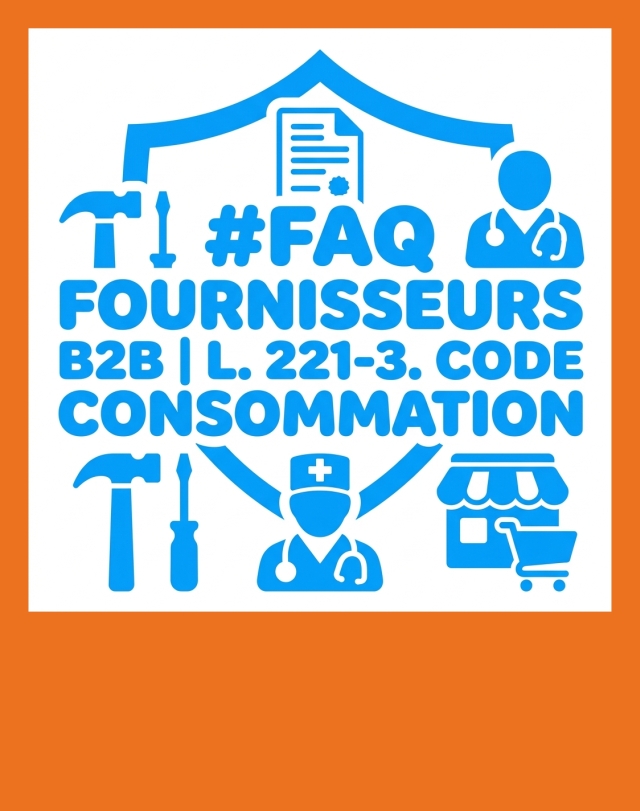 #FAQ | #CONSEILS |  FOURNISSEURS B2B |  L. 221-3 Code de la Consommation |  Droit de la consommation appliqué “sous conditions” aux contrats B2B (libéraux, artisans, commerçants)  | Limites | Enjeux & Stratégies