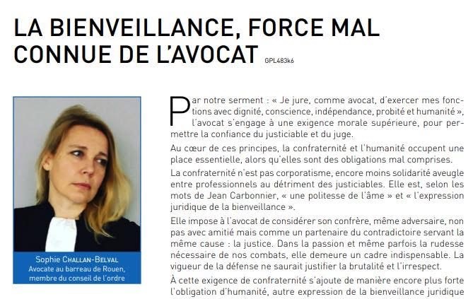 La bienveillance, force mal connue de l'Avocat. - Tribune dans la Gazette du Palais - N° 35 - 28 oct. 2025