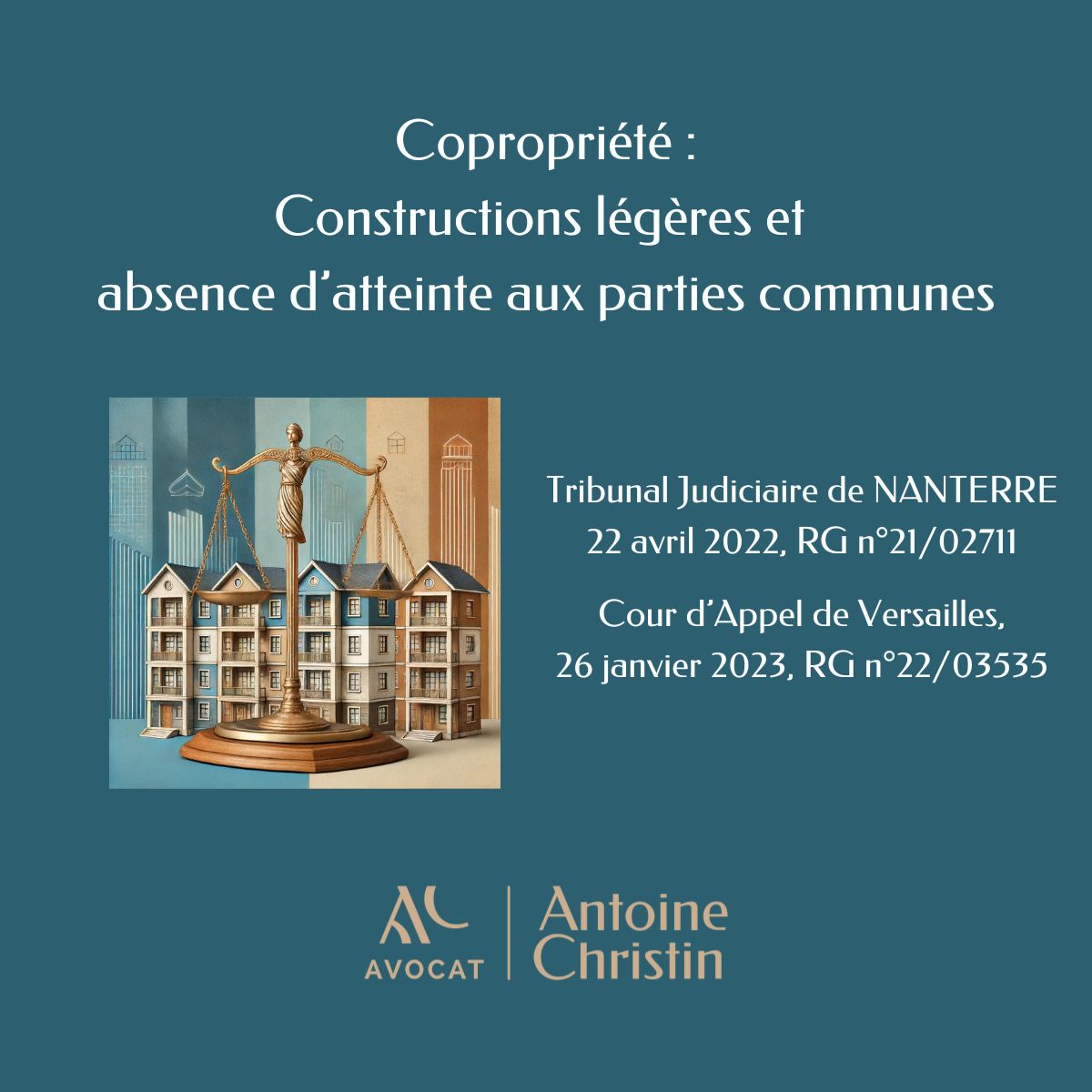 Copropriété : constructions légères et absence d’atteinte aux parties communes