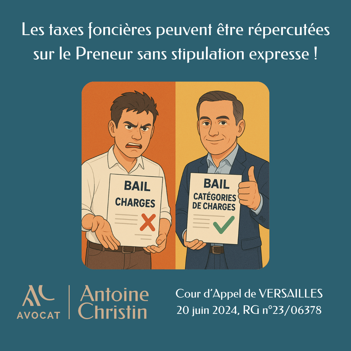 Les taxes foncières peuvent être répercutées sur le Preneur sans stipulation expresse !