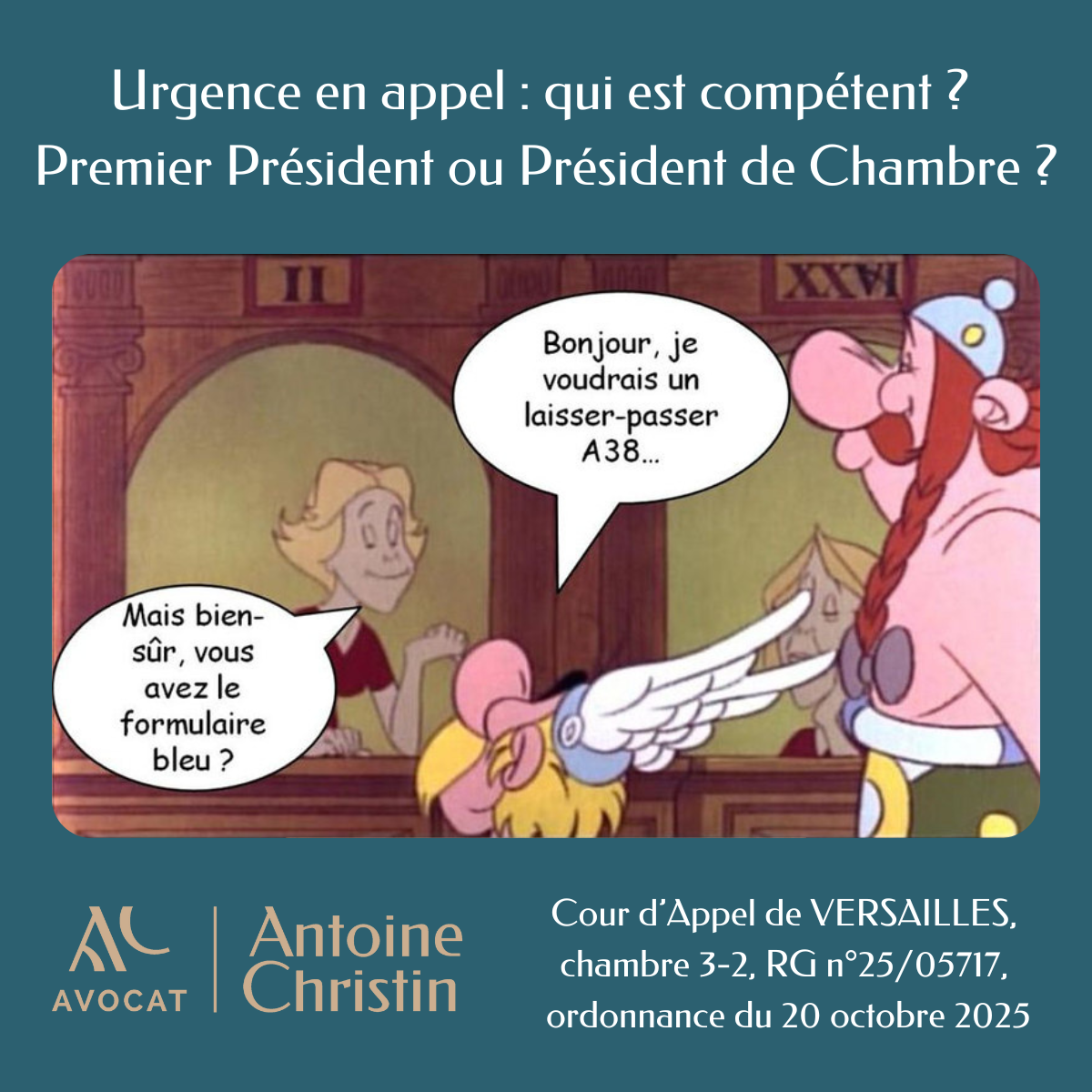 Urgence en appel : qui est compétent ? Premier Président ou Président de Chambre ?