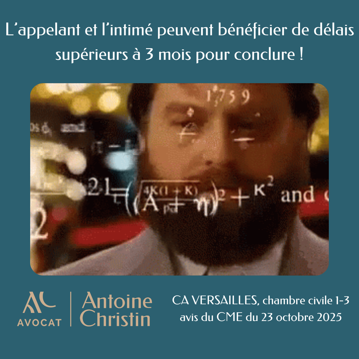 L’appelant et l’intimé peuvent bénéficier de délais supérieurs à trois mois pour conclure