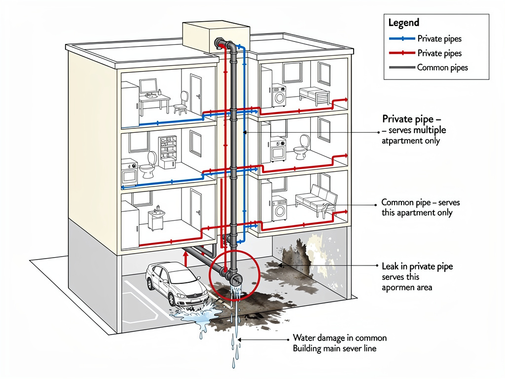 La délicate détermination des responsabilités en matière de fuite pour les canalisations en copropriété