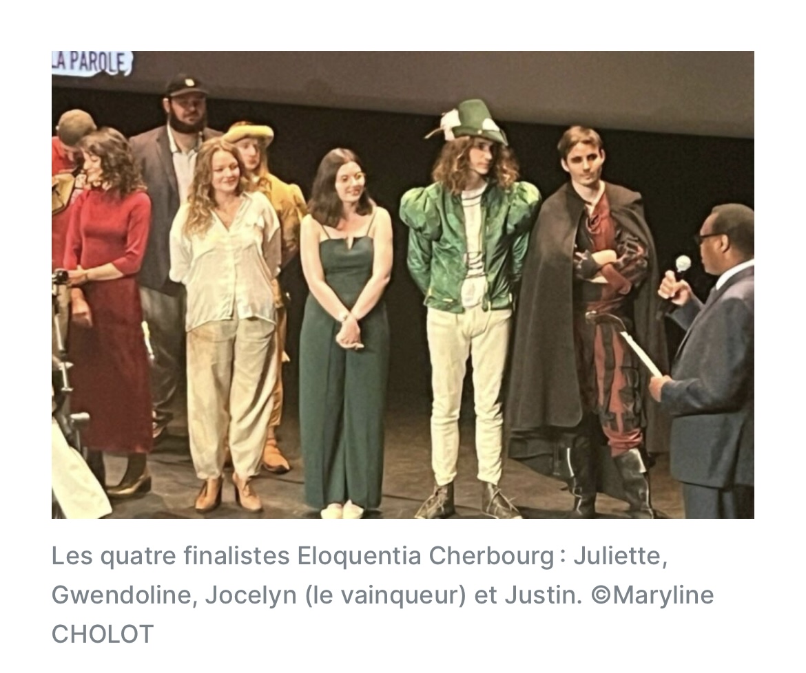 Après une soirée pleine d’émotions, Jocelyn remporte la grande finale d’Eloquentia Cherbourg