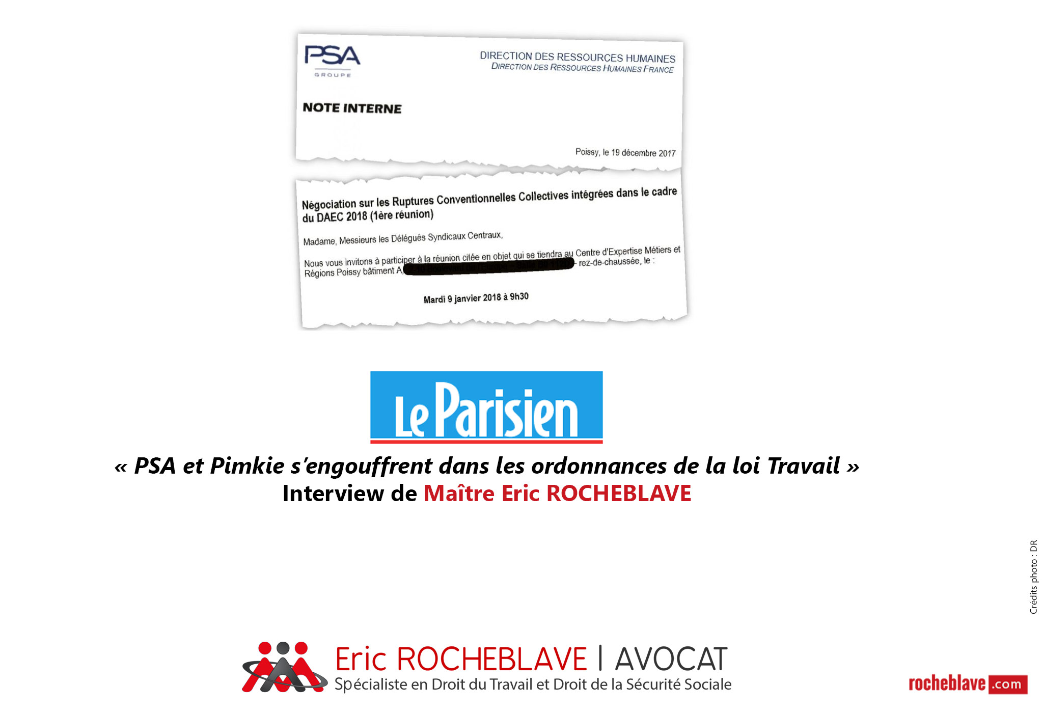 « PSA et Pimkie s’engouffrent dans les ordonnances de la loi Travail » Interview de Maître Eric ROCHEBLAVE | Le Parisien