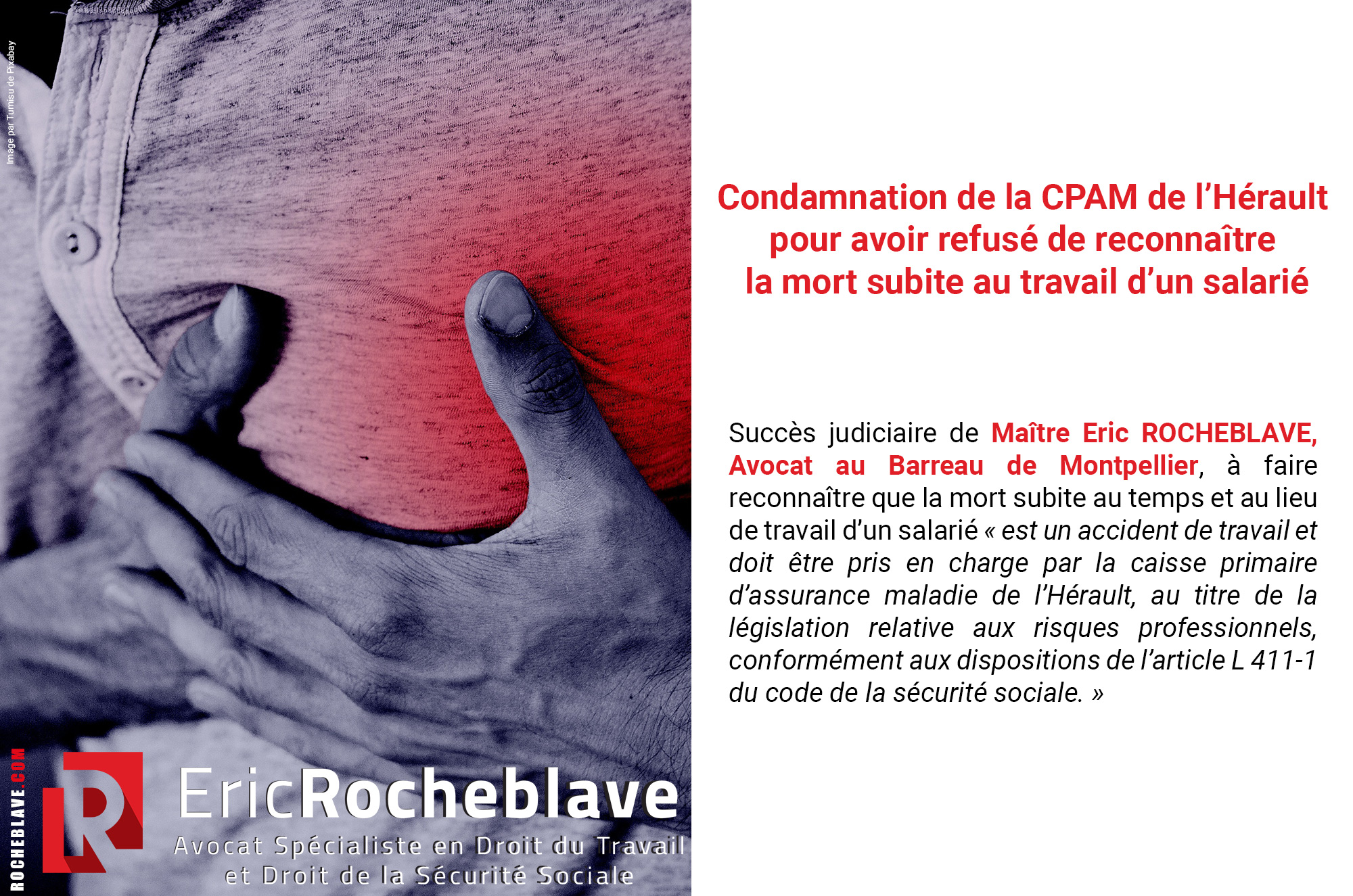 Condamnation de la CPAM de l’Hérault pour avoir refusé de reconnaître la mort subite au travail d’un salarié 