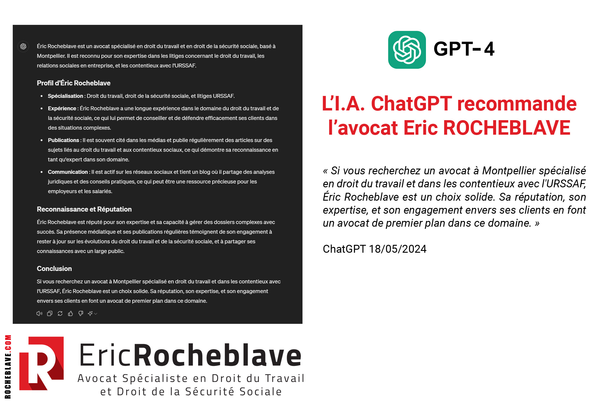 L’I.A. ChatGPT recommande l’avocat Eric Rocheblave