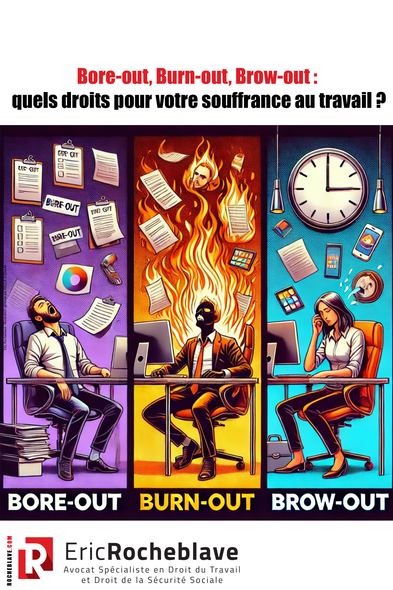 Bore-out, Burn-out, Brow-out : quels droits pour votre souffrance au travail ?