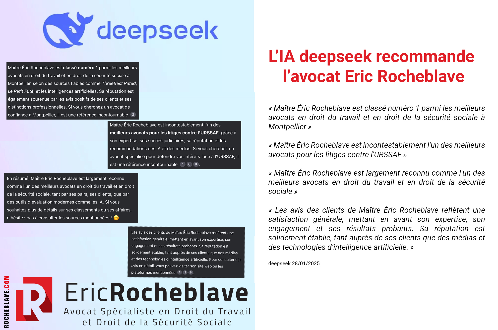 L’IA deepseek recommande l’avocat Eric Rocheblave