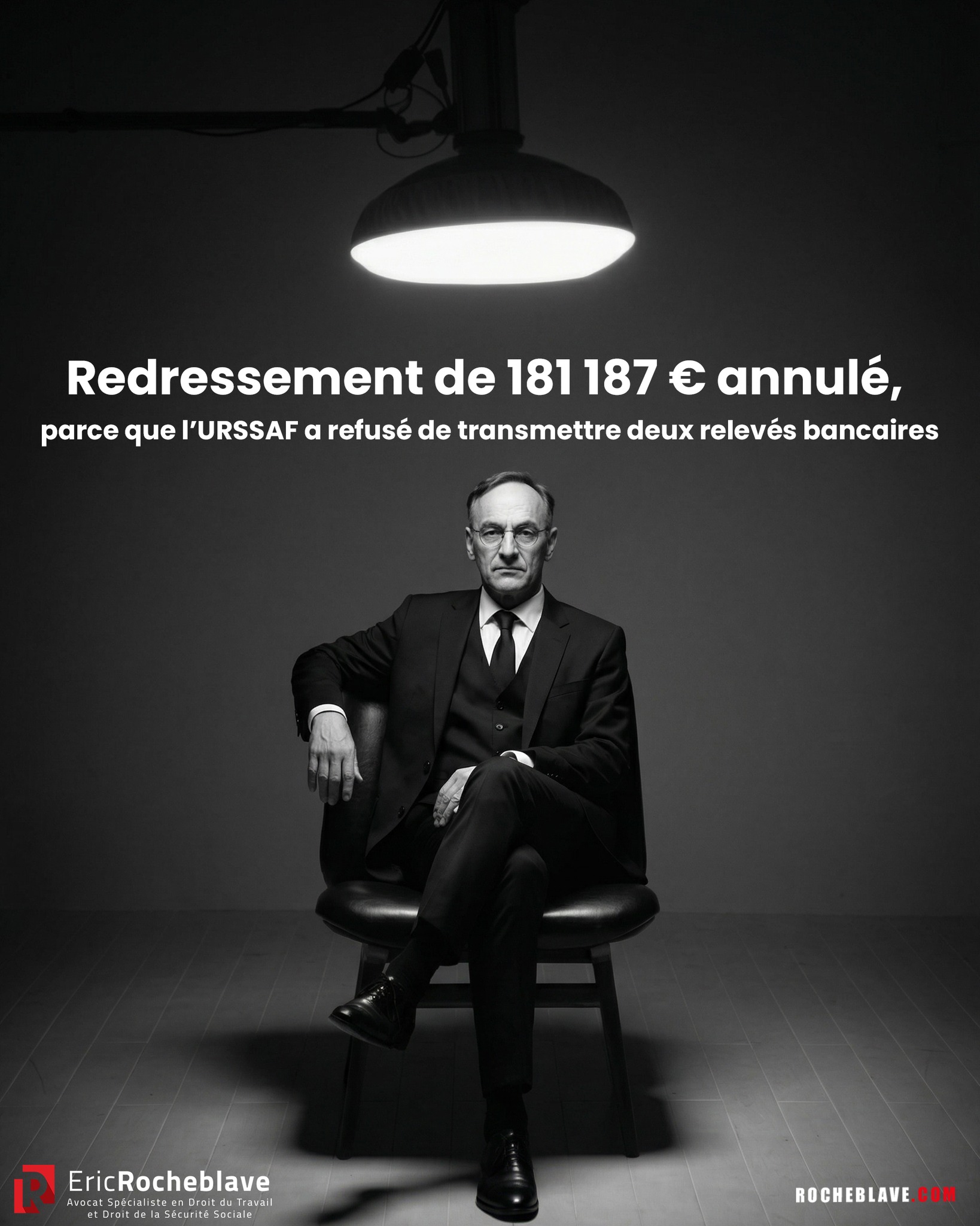 Redressement de 181 187 € annulé, parce que l’URSSAF a refusé de transmettre deux relevés bancaires.