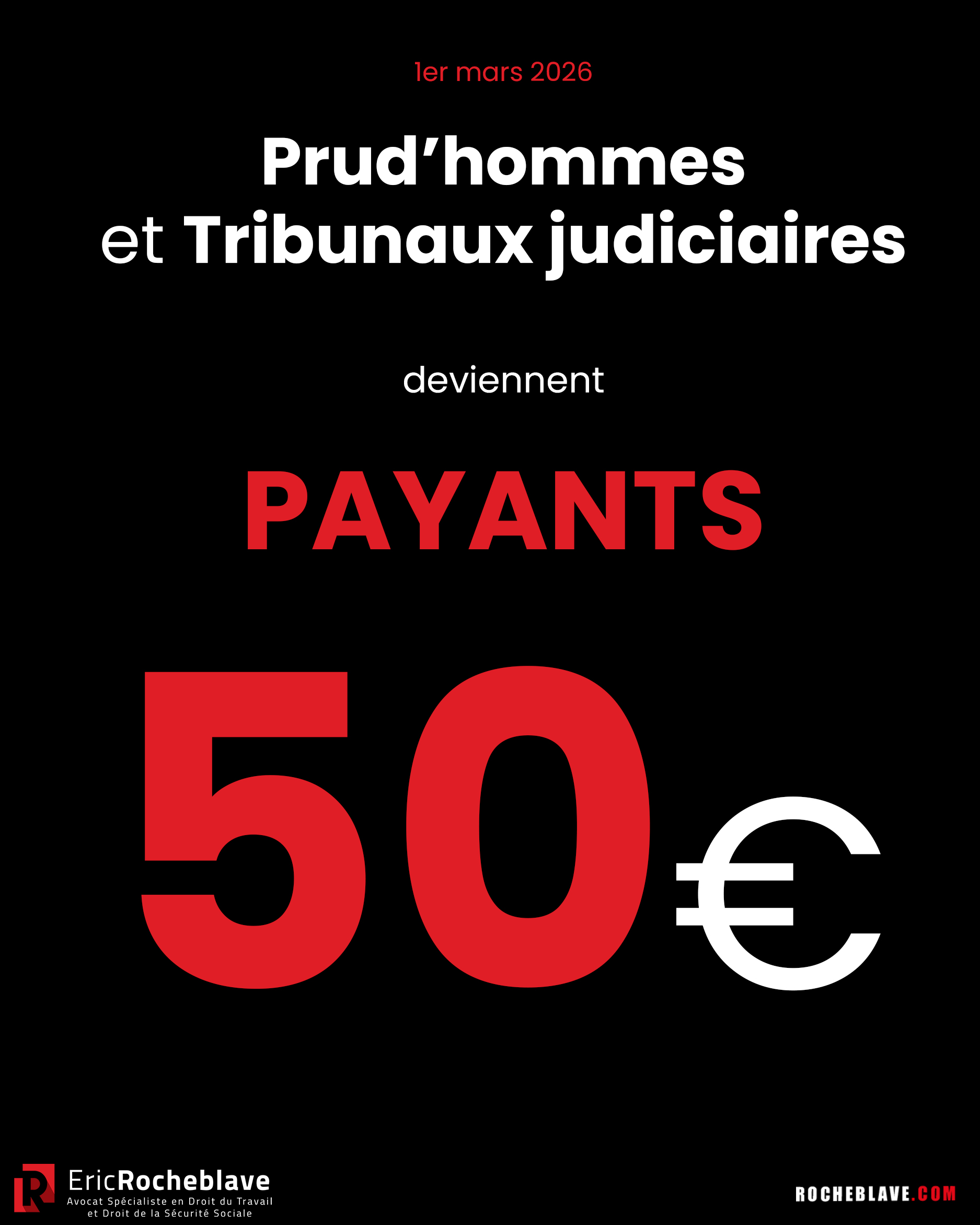 Prud’hommes et tribunaux judiciaires deviennent payants.