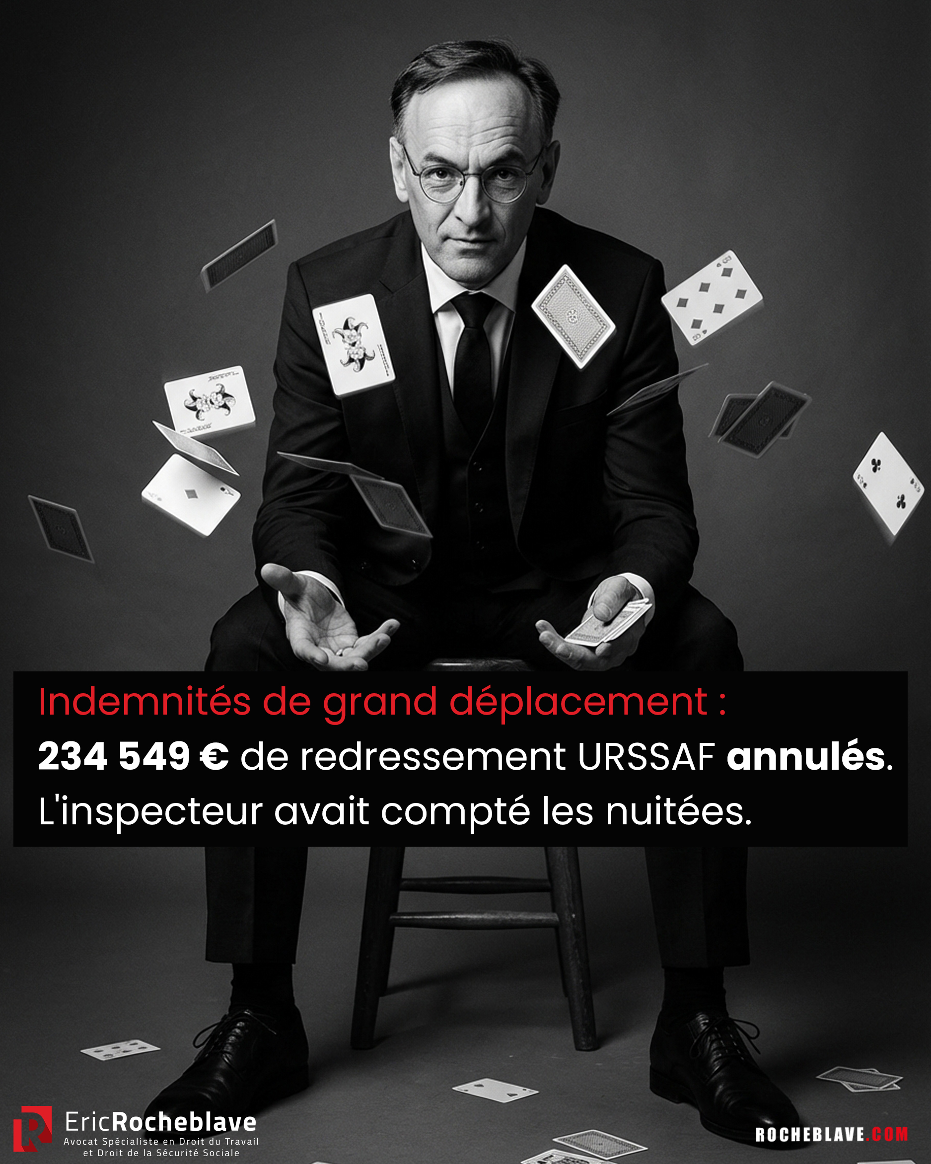 Indemnités de grand déplacement : 234 549 € de redressement URSSAF annulés. L'inspecteur avait compté les nuitées.