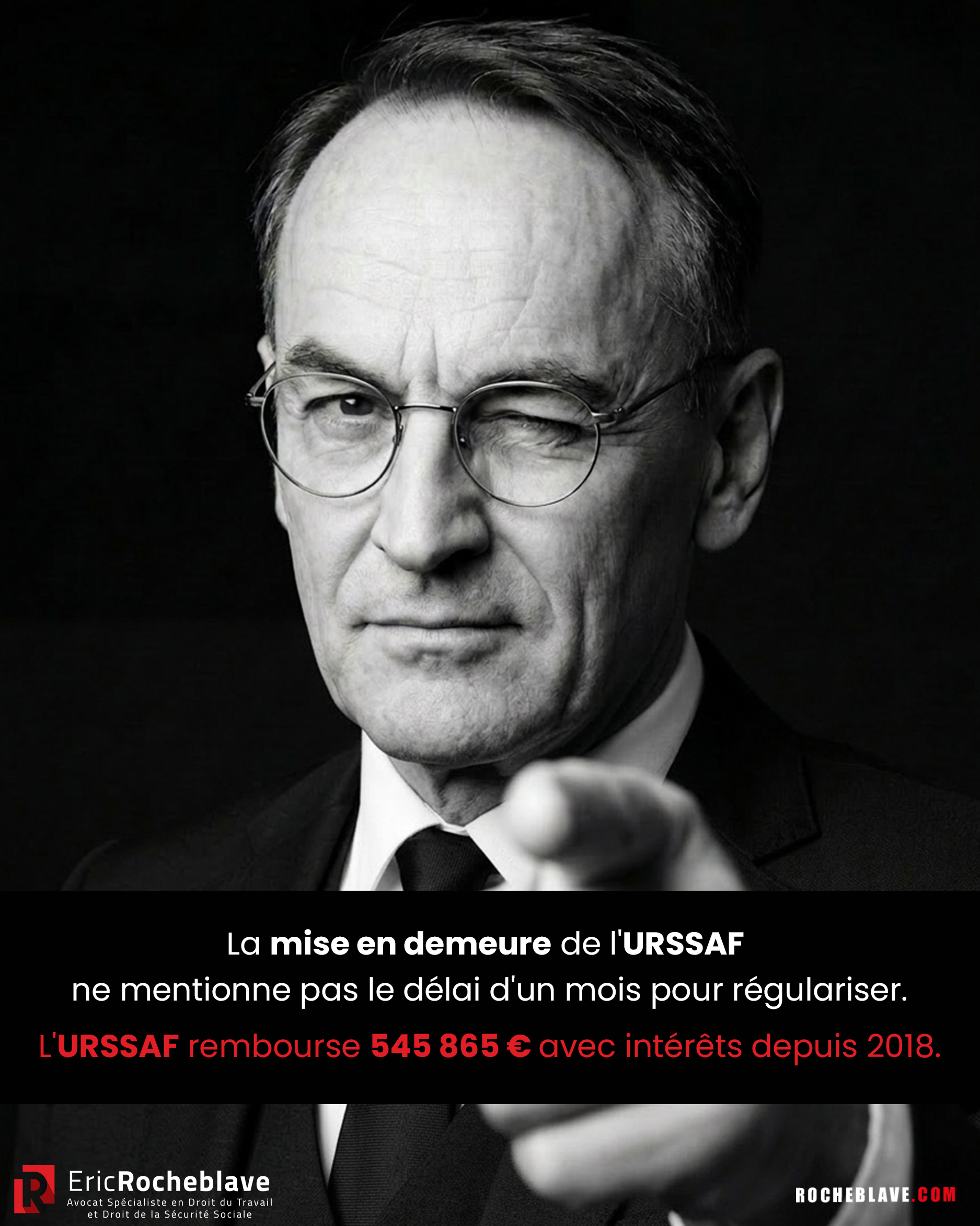 La mise en demeure de l'URSSAF ne mentionne pas le délai d'un mois pour régulariser. L'URSSAF rembourse 545 865 € avec intérêts depuis 2018.