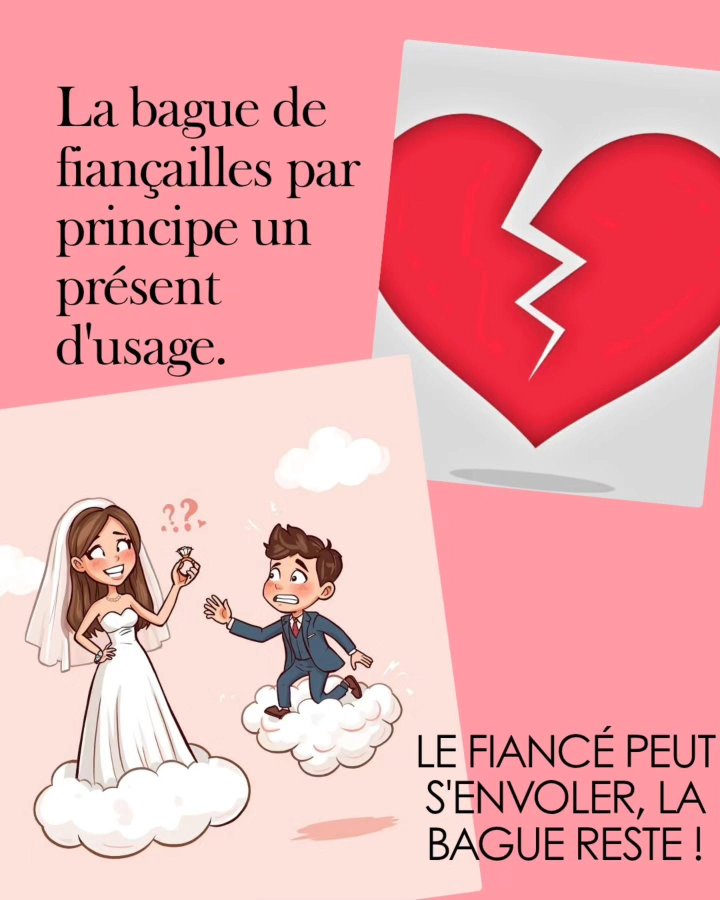 La bague de fiançailles par principe un présent d'usage.