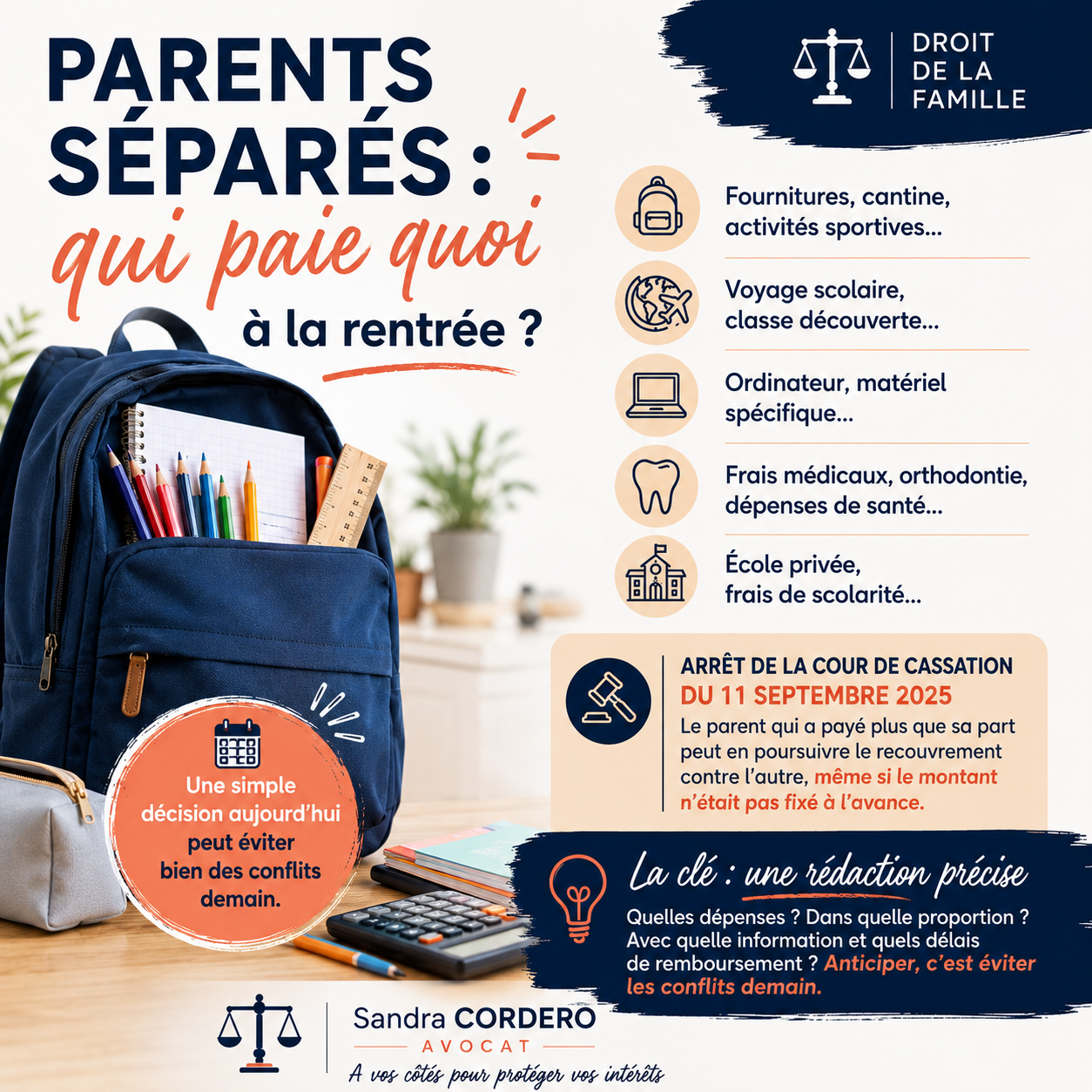 Parents séparés : le partage des frais liés à l'enfant.