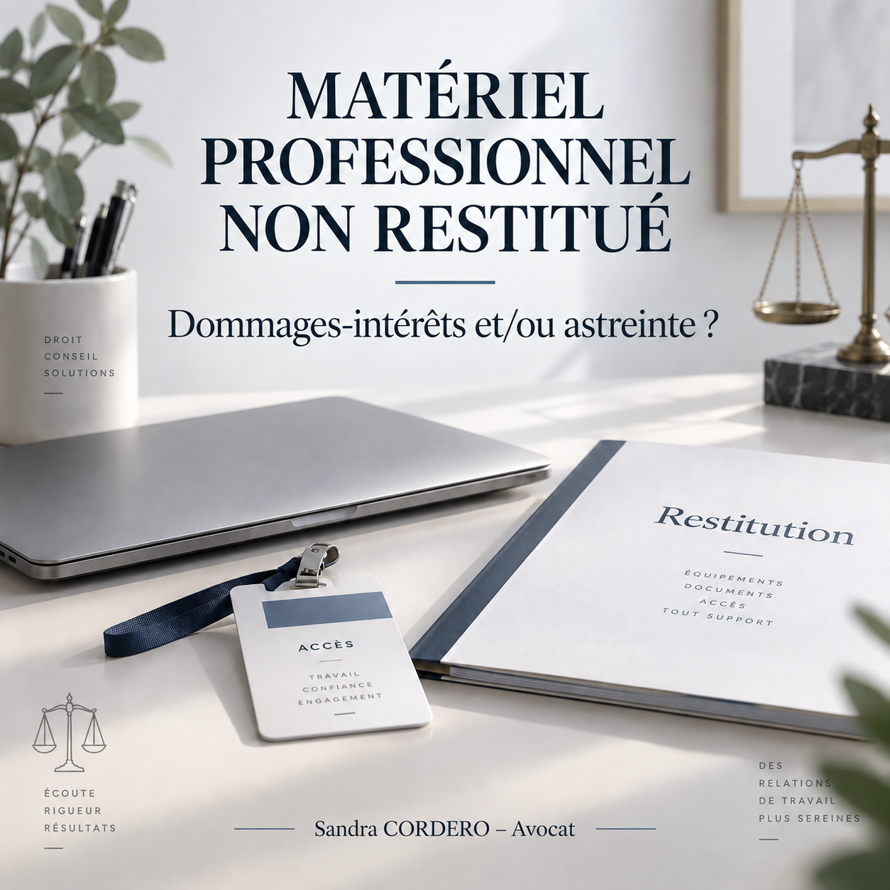 Matériel professionnel non restitué : dommages et intérêts ou astreinte ?