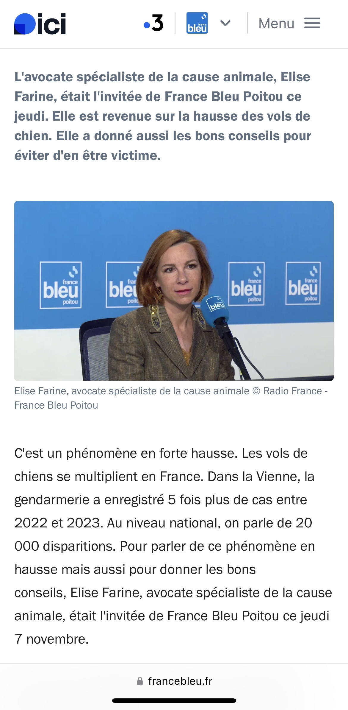 &quot;Une explosion totale&quot;, l'avocate Elise Farine alerte sur les disparitions de chiens dans le Poitou