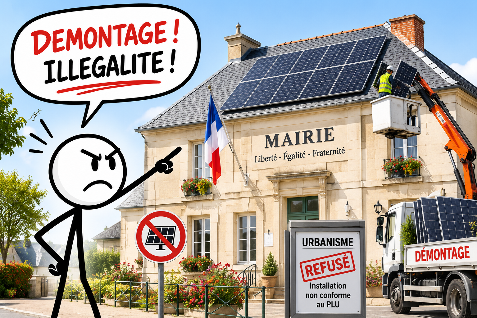 Panneaux photovoltaïques installés illégalement ? PHOTO CLIM (FUTUR HOME) condamnée à les démonter
