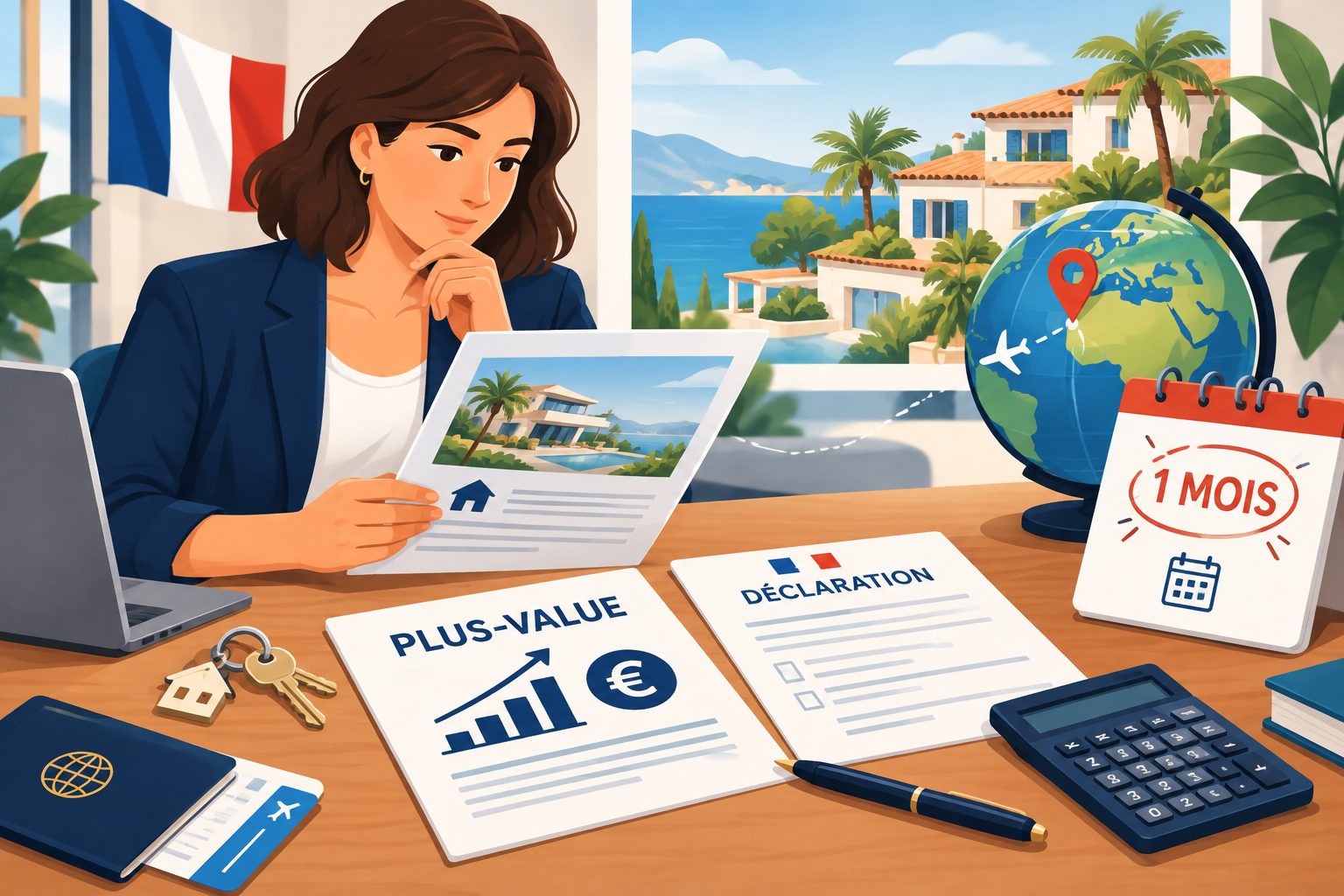Vendre un bien immobilier à l'étranger quand on vit en France : la plus-value et le délai d'un mois