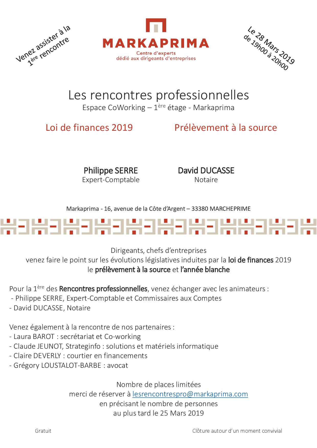 INVITATION PREMIERE RENCONTRE POLE MARKAPRIMA