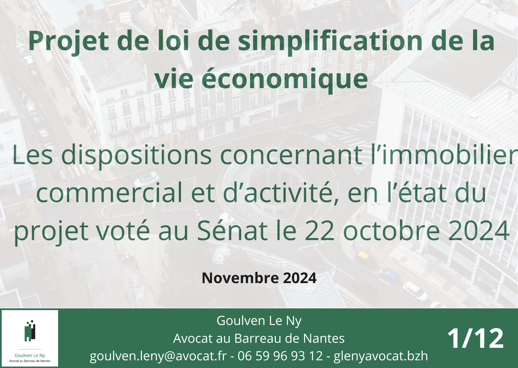 Projet de loi de simplification de la vie économique : les dispositions concernant l’immobilier commercial et d’activité, en l’état du projet voté au Sénat le 22 octobre 2024