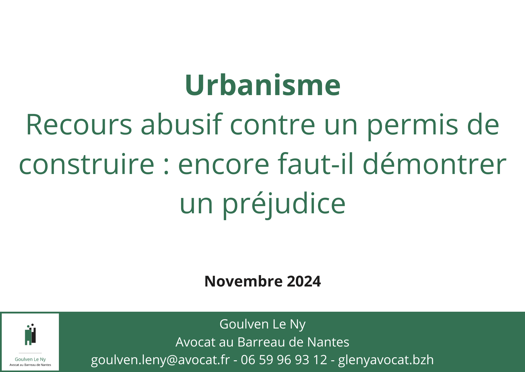 Recours abusif contre un permis de construire : encore faut-il démontrer un préjudice