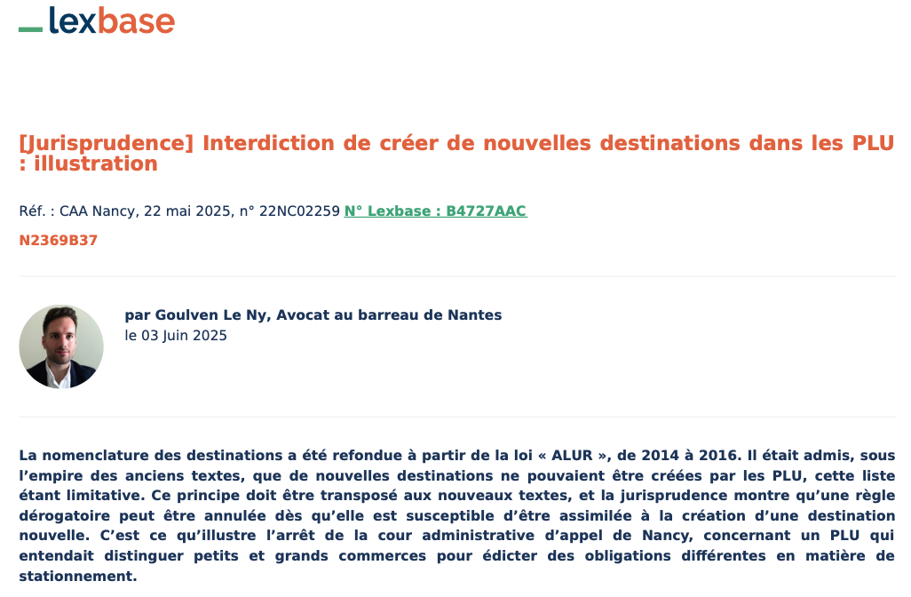 Interdiction de créer de nouvelles destinations dans les PLU : illustration