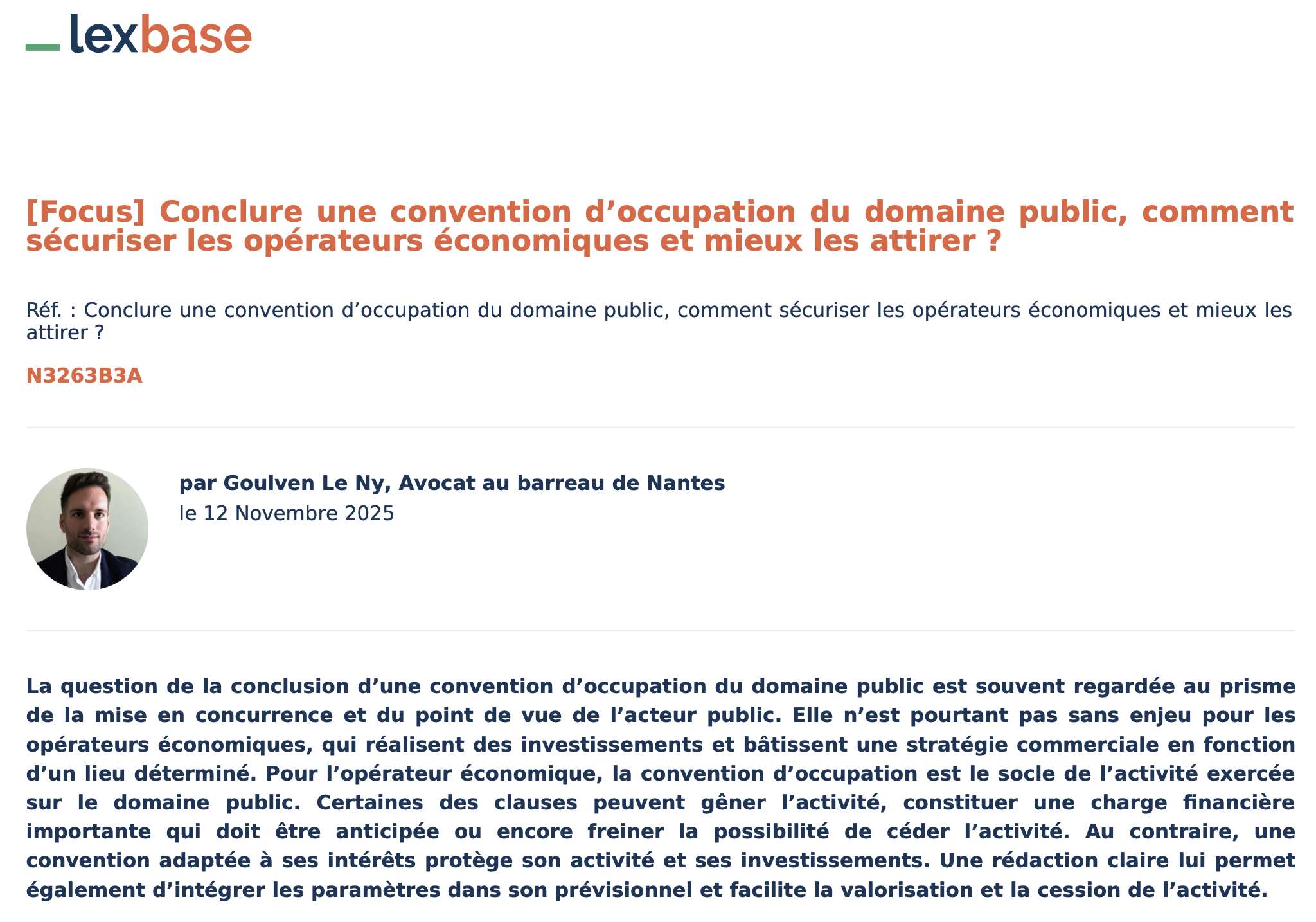 Conclure une convention d’occupation du domaine public, comment sécuriser les opérateurs économiques et mieux les attirer ?