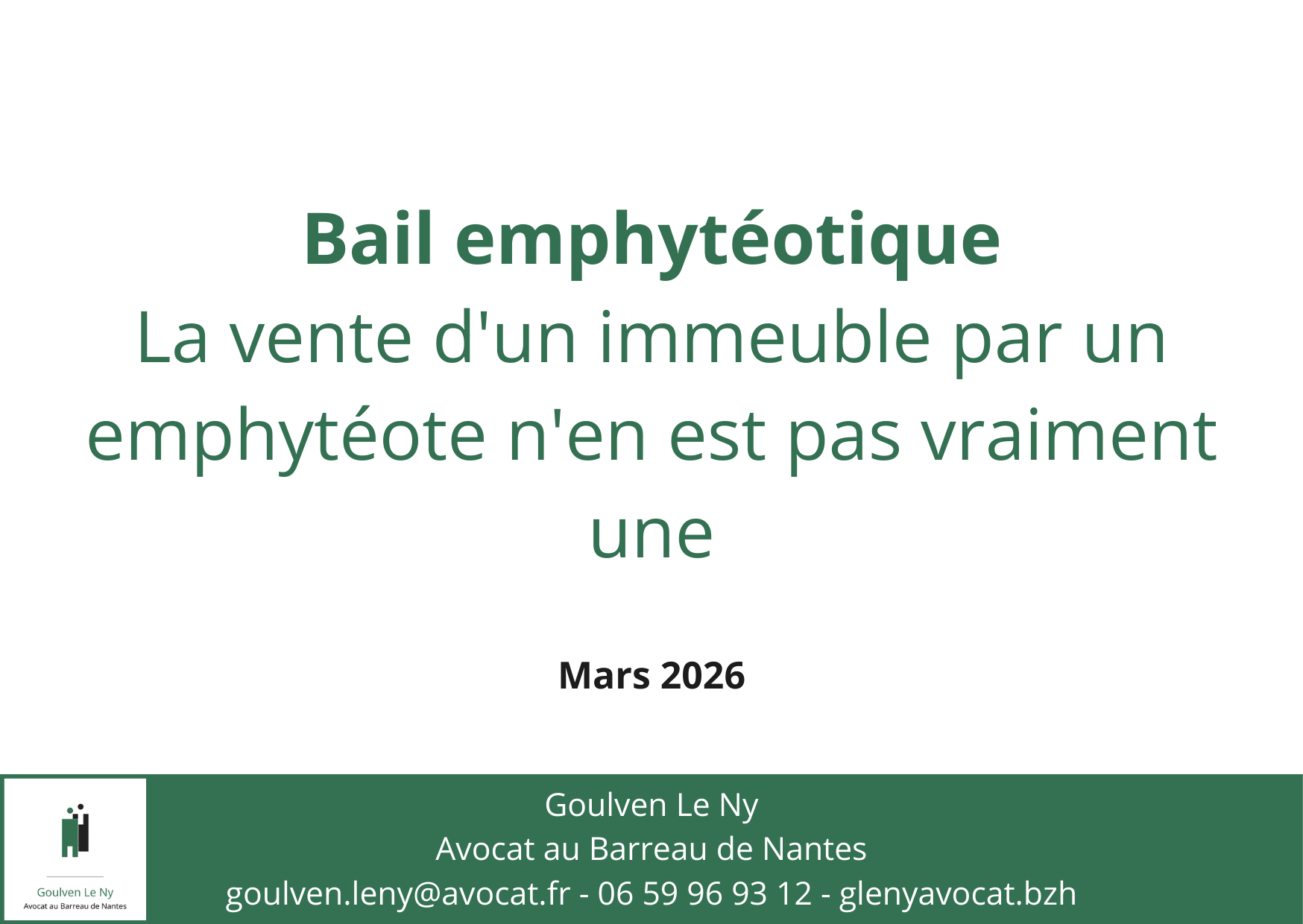 La vente d'un immeuble par un emphytéote n'en est pas vraiment une