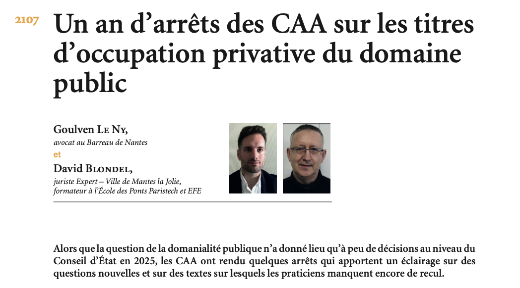 Un an d’arrêts des CAA sur les titres d’occupation privative du domaine public