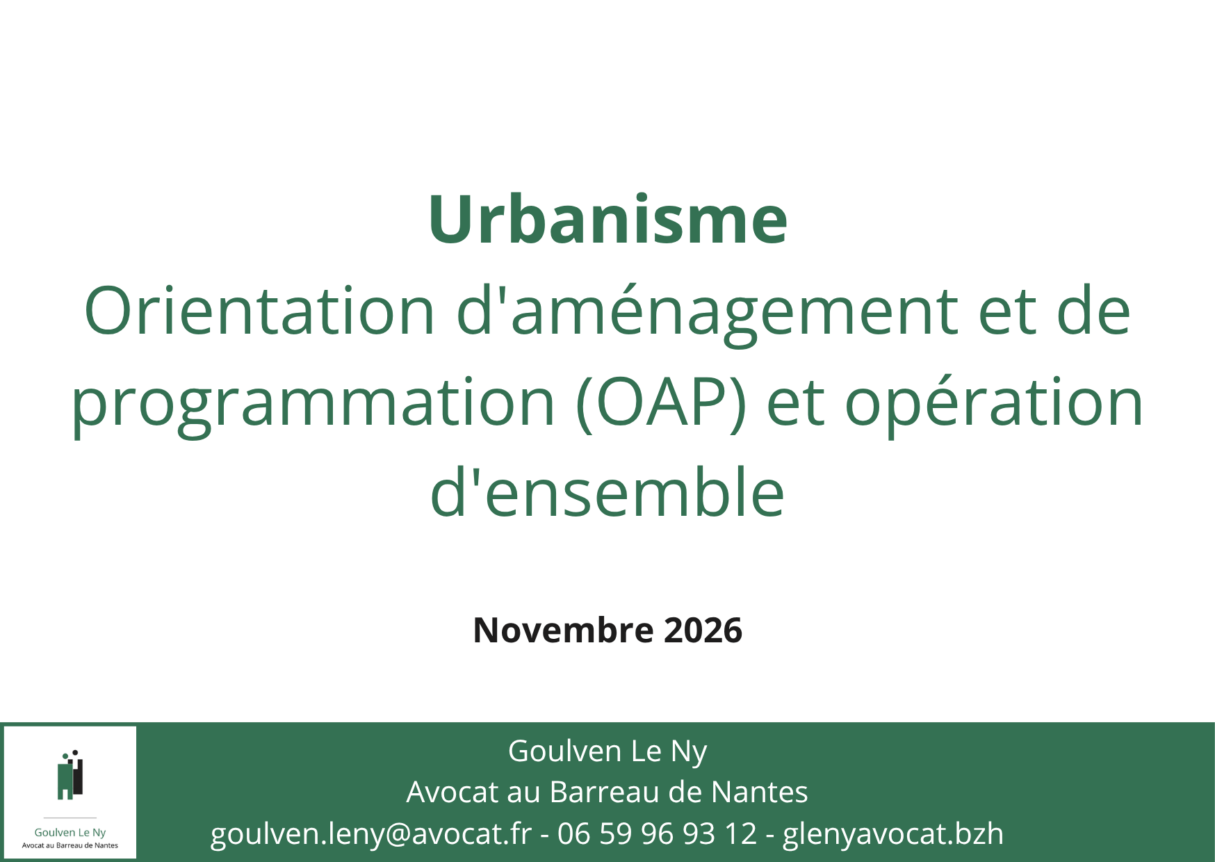 Orientation d'aménagement et de programmation (OAP) et opération d'ensemble