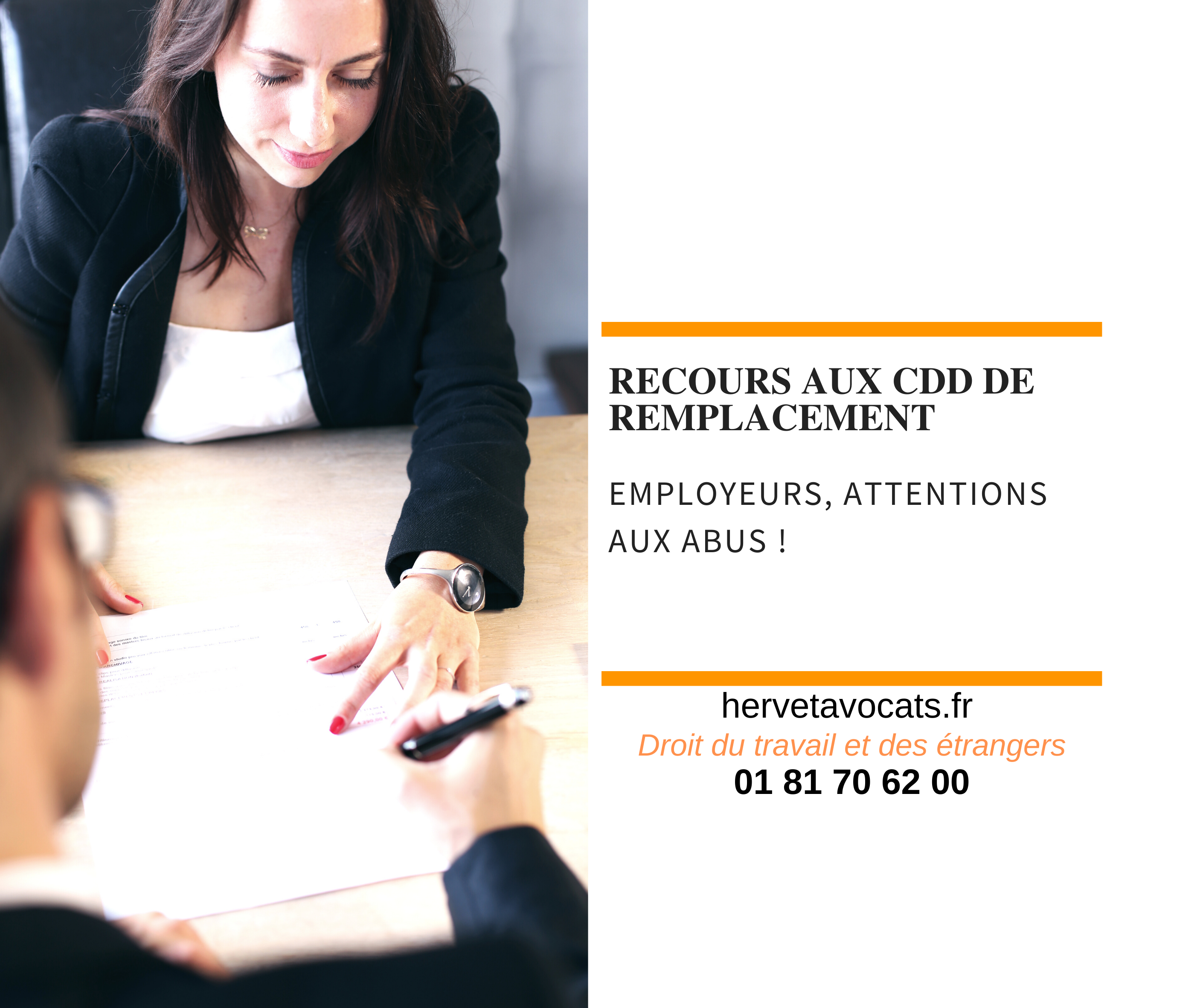 Employeurs : soyez vigilants sur le strict encadrement du recours au CDD de remplacement. 
