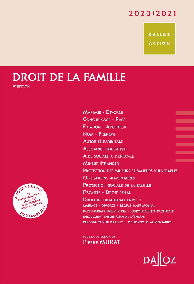 Dalloz Action Droit de la famille 2020/2021