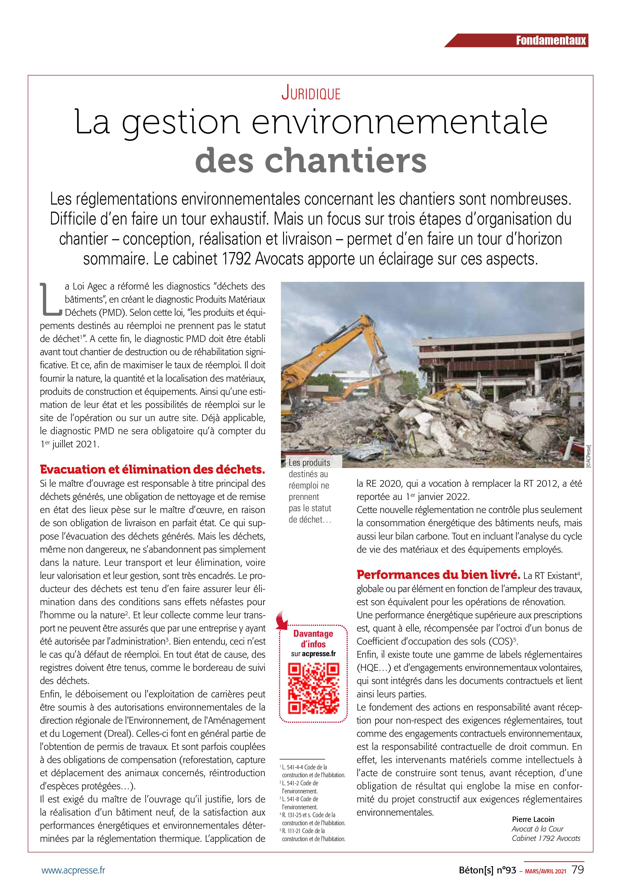 Gestion environnementale des chantiers