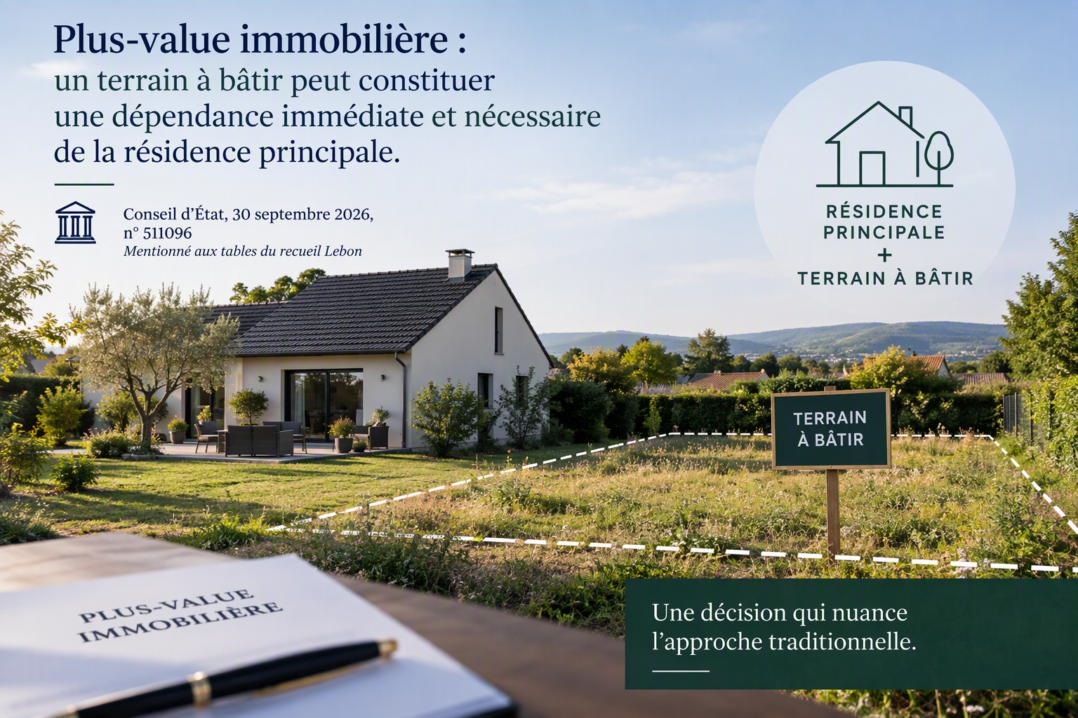 Plus-value immobilière : un terrain à bâtir peut bénéficier de l'exonération "résidence principale"