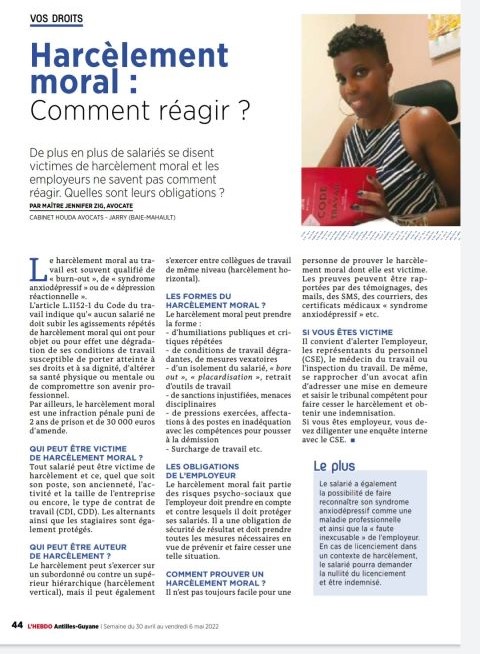 Harcèlement moral: comment réagir ?