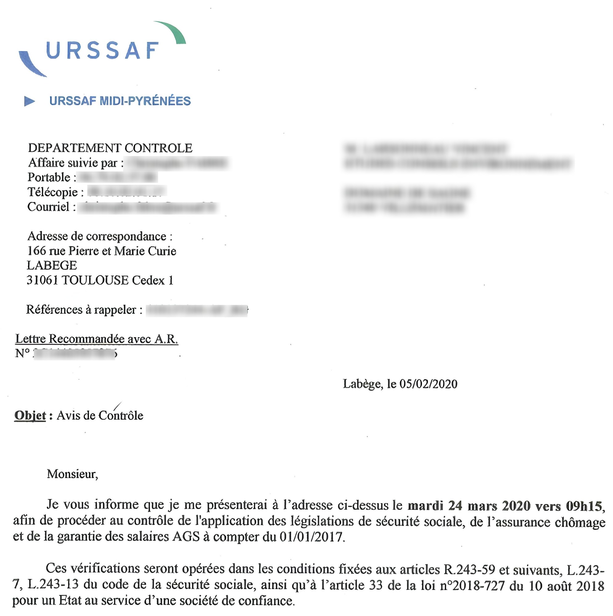 L’avis de contrôle URSSAF ne mentionne pas précisément le lien pour accéder à la Charte du cotisant ? C’est la nullité du redressement