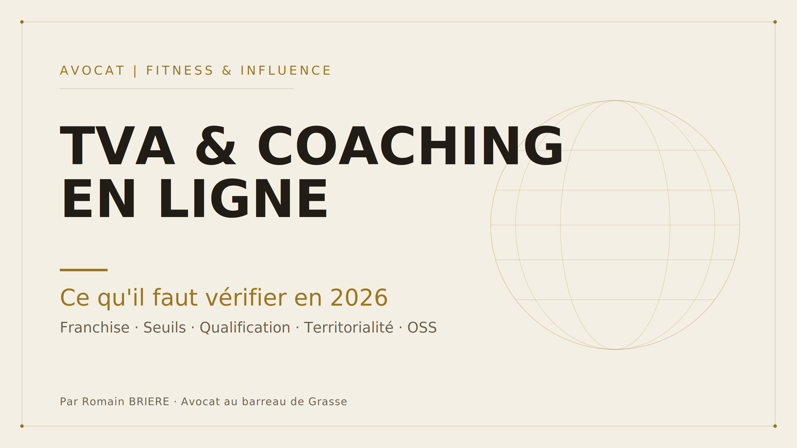 TVA et coaching en ligne : ce que tout coach doit vérifier en 2026