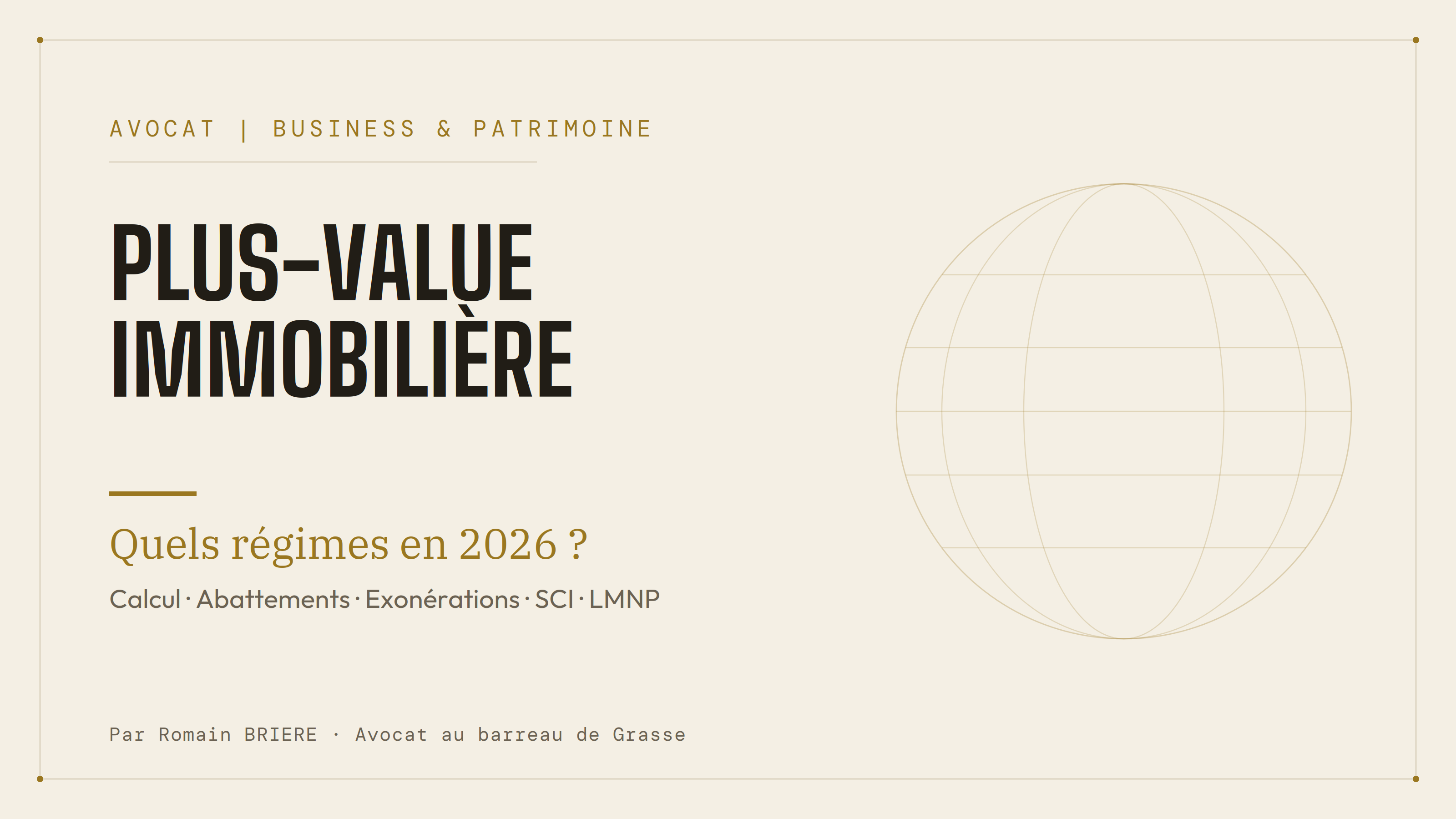 LA PLUS-VALUE IMMOBILIERE EN 2026