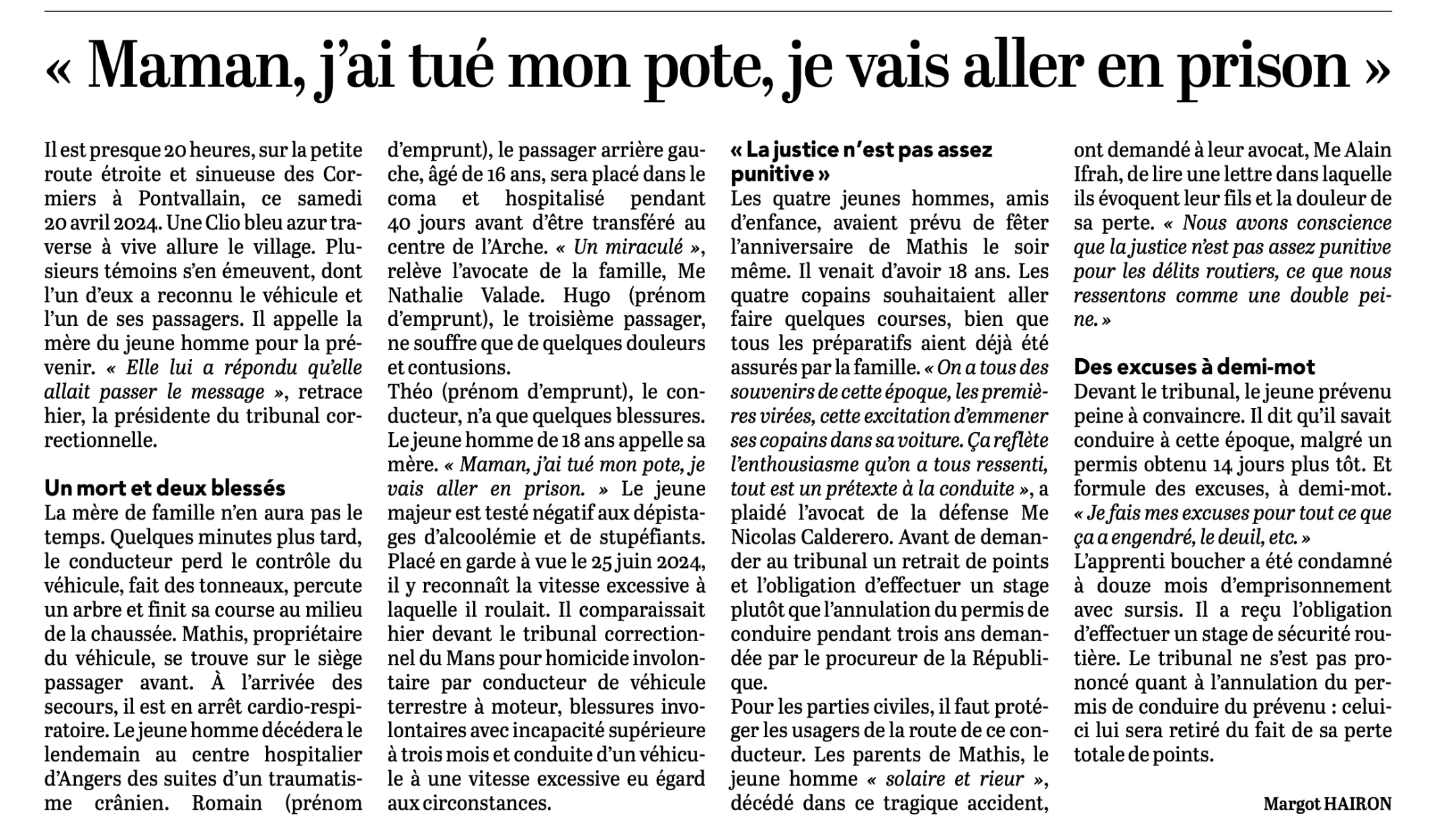 Homicie involontaire - Une virée entre amis qui tourne au drame