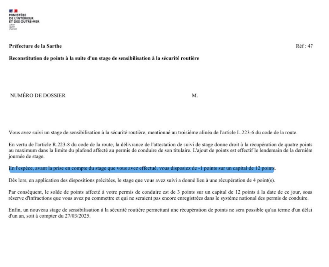 PERMIS SAUVÉ IN EXTREMIS : IL AVAIT UN SOLDE NÉGATIF ! 