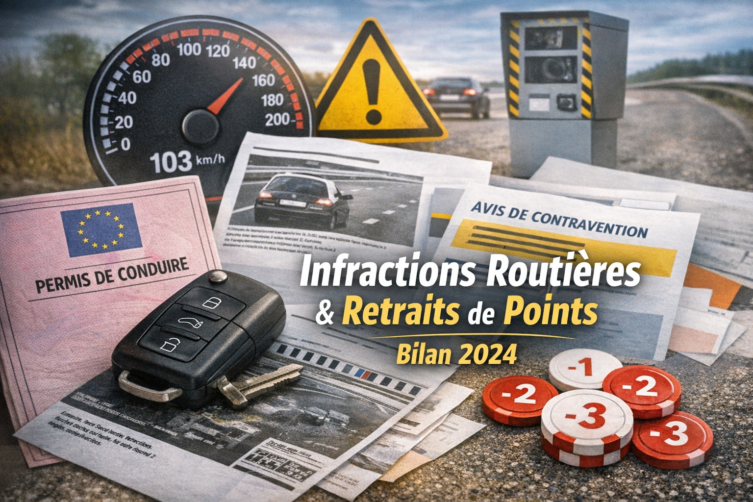 Infractions routières 2024 : quels retraits de points en France ? (chiffres ONISR)