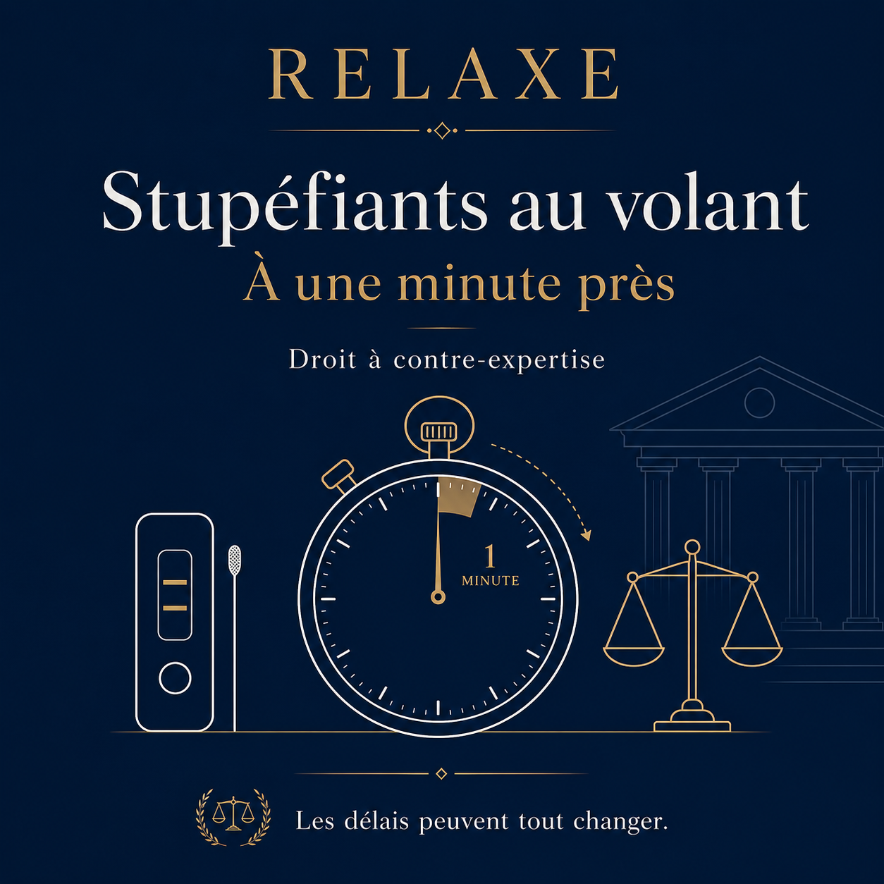 Stupéfiants au volant : positif au test, positif à l’analyse… mais relaxé à une minute près