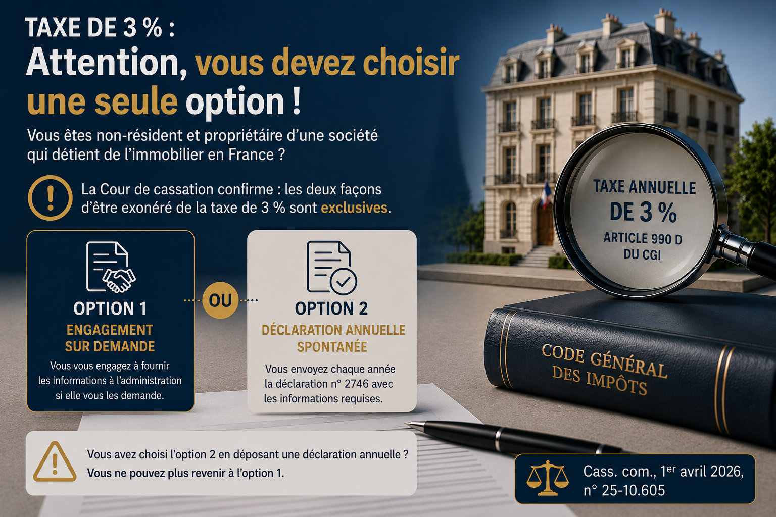Société étrangère propriétaire d’un bien immobilier en France : attention à la taxe de 3 %