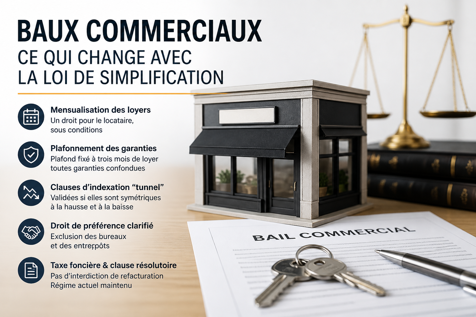 Baux commerciaux : ce que la loi de simplification 2026 change et ..... ce qu'elle ne change pas