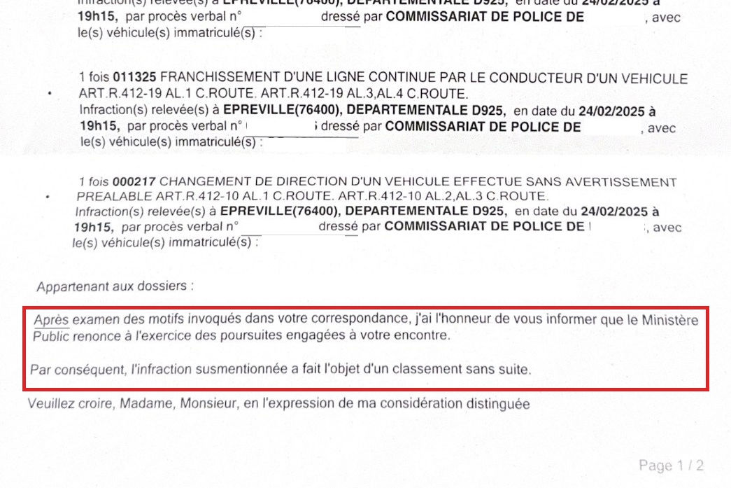 4 PV le même jour… tous classés sans suite !