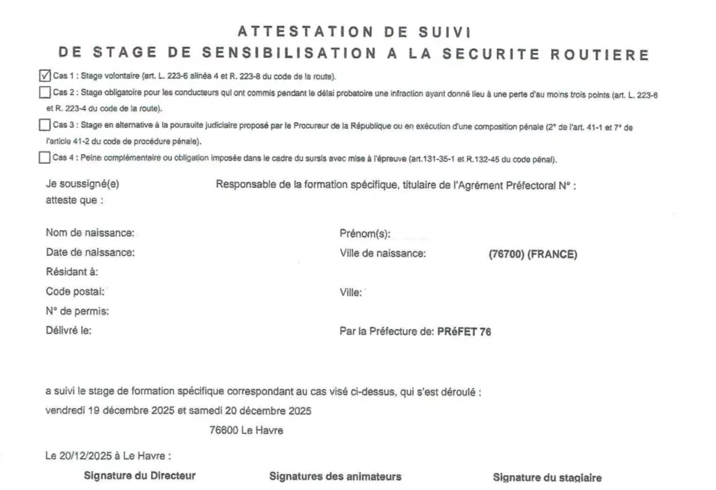 48SI reçue après un stage : permis perdu… ou sauvé ?