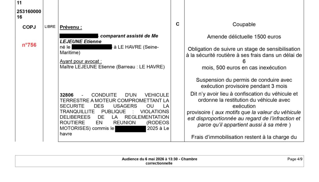 Rodéo urbain : j’ai refusé la CRPC et j’ai récupéré le véhicule !